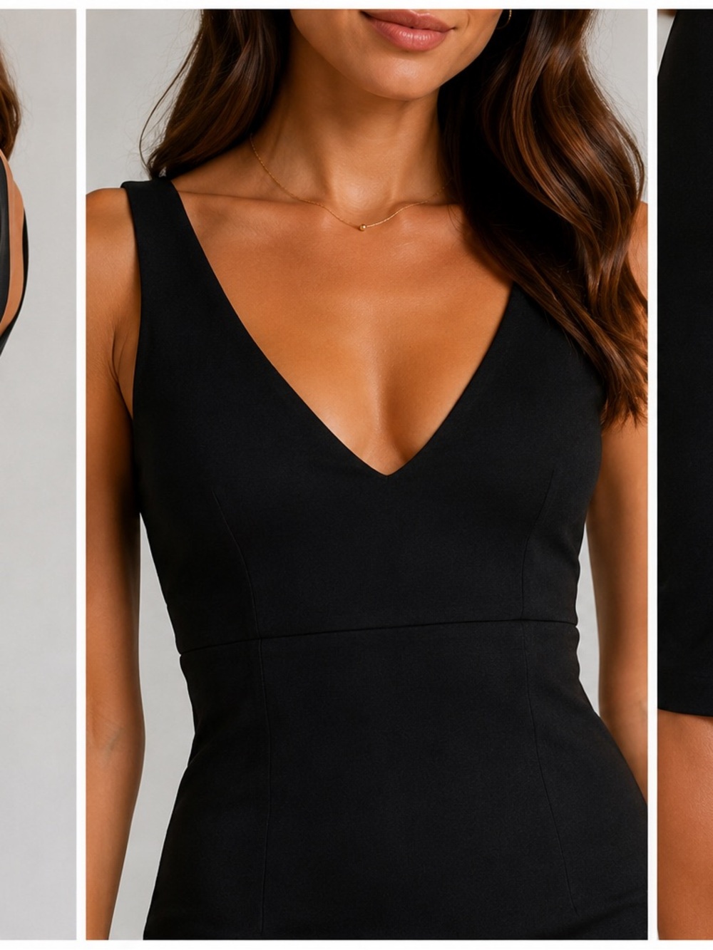 SPANXshape Ponte V Neck Midi Dress NWT XS Black Shaping Compression Cocktail LBD - Picture 3 of 16